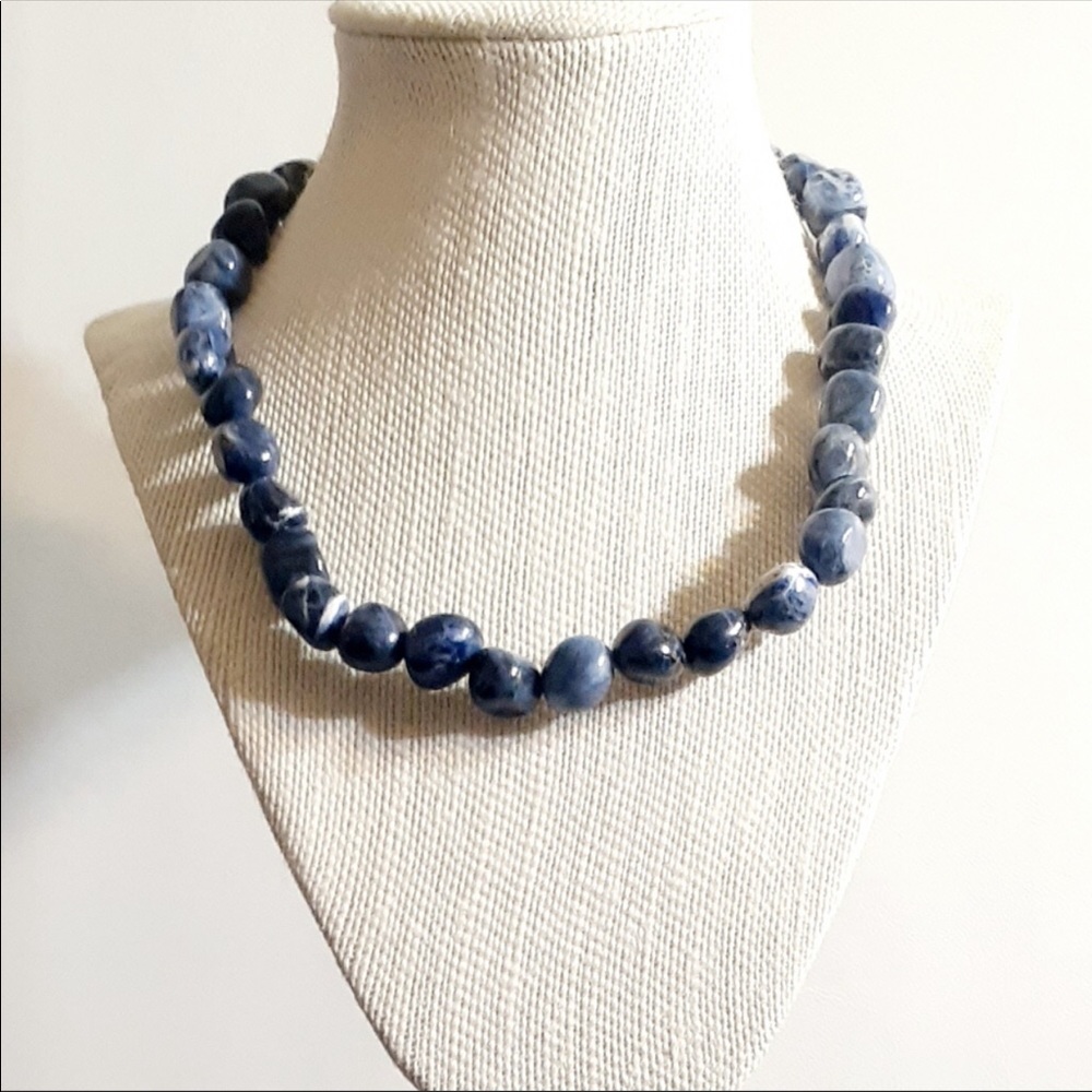 Blue/white Stone Necklace